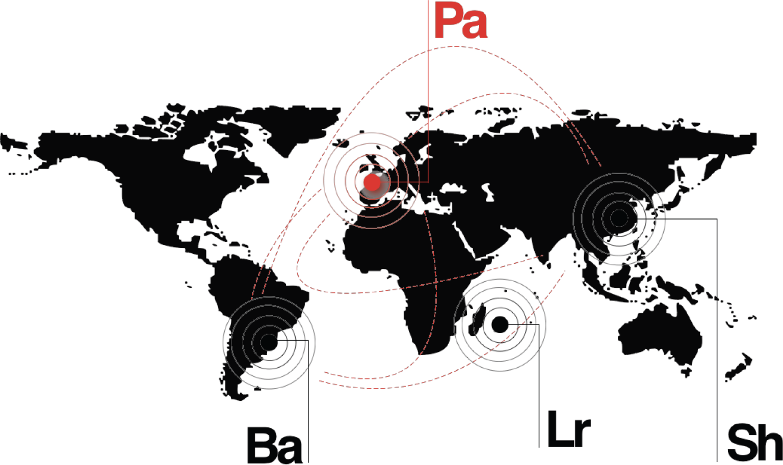 Carte des agences Naço dans le monde